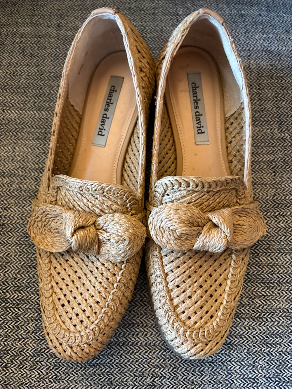 Charles David Natural Braided Knot Loafers
